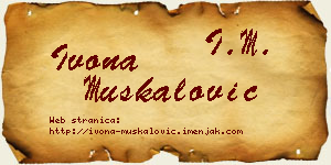 Ivona Muskalović vizit kartica